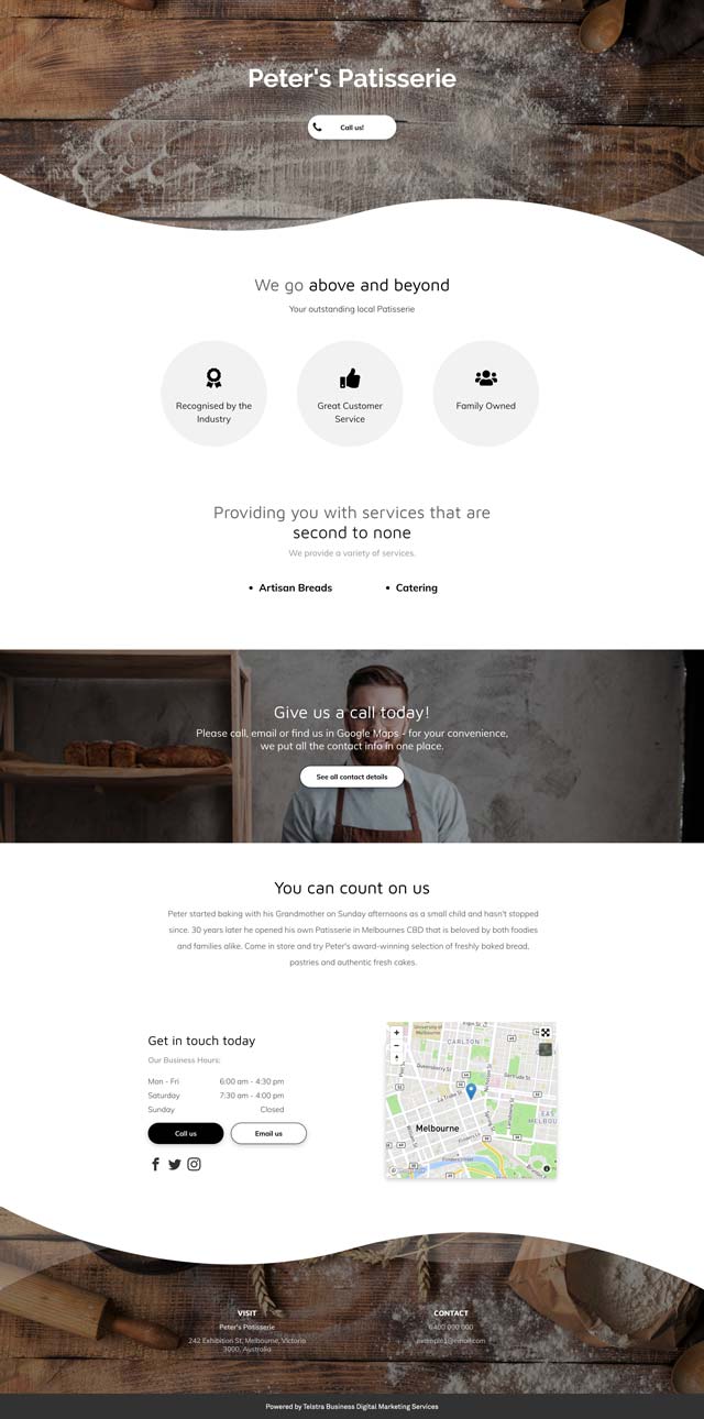 A bakers website